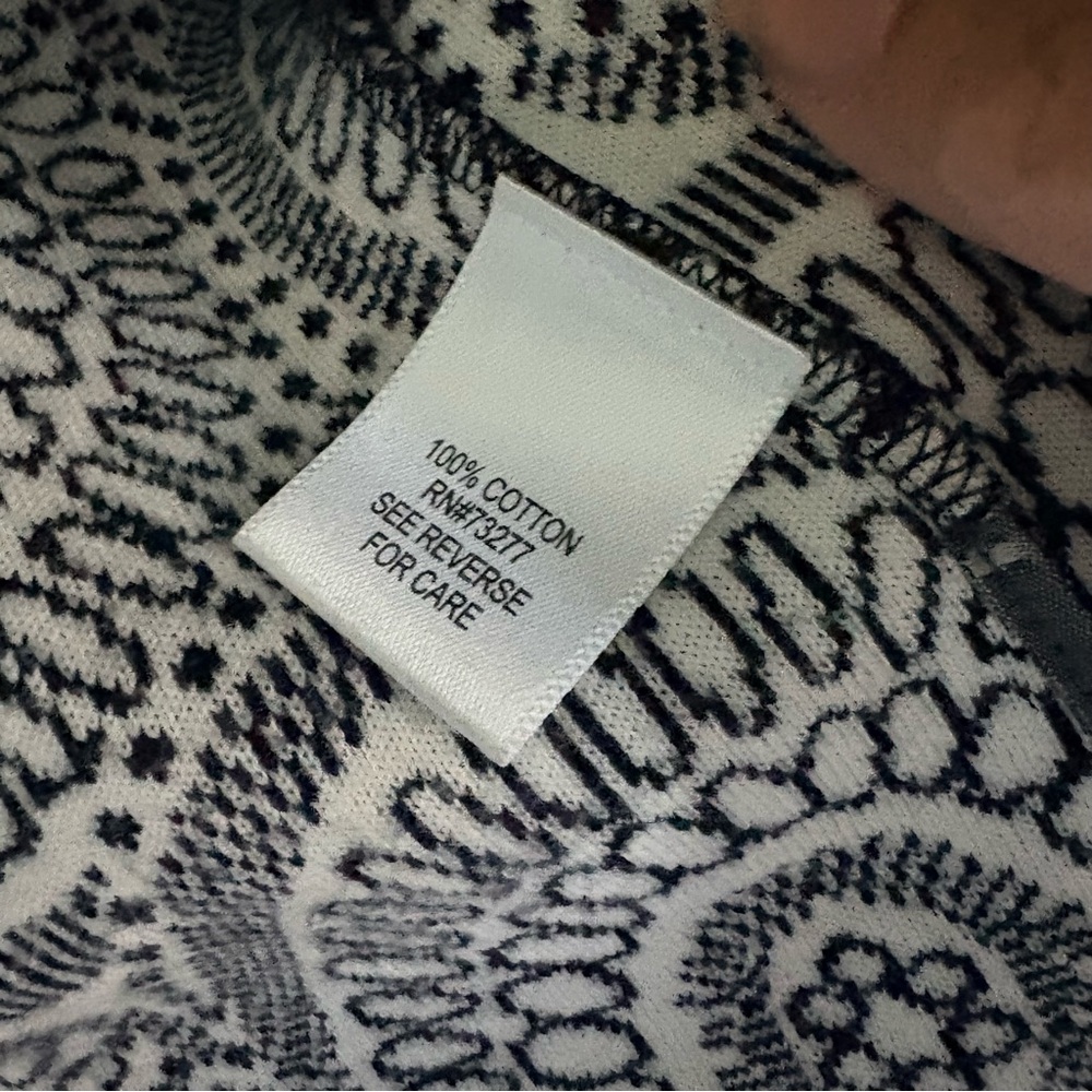 Dana Buchman Black and Cream Patterned Cardigan - Picture 5 of 5